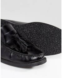 schwarze Leder Slipper von Dune