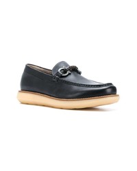 schwarze Leder Slipper von Salvatore Ferragamo