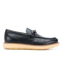 schwarze Leder Slipper von Salvatore Ferragamo