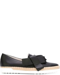 schwarze Leder Slipper von Tod's