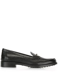 schwarze Leder Slipper von Tod's