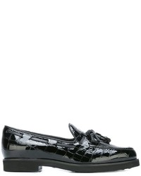 schwarze Leder Slipper von Tod's