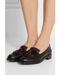 schwarze Leder Slipper von Tod's