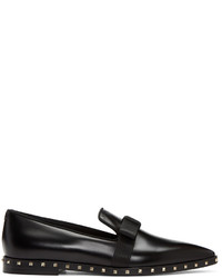 schwarze Leder Slipper von Valentino
