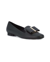 schwarze Leder Slipper von Salvatore Ferragamo