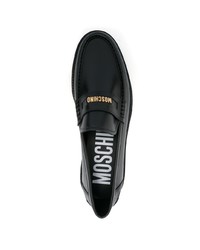 schwarze Leder Slipper von Moschino