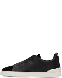 schwarze Leder Sportschuhe von Zegna