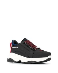 schwarze Leder Sportschuhe von DSQUARED2