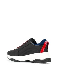 schwarze Leder Sportschuhe von DSQUARED2