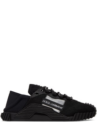 schwarze Leder Sportschuhe von Dolce & Gabbana