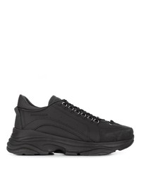 schwarze Leder Sportschuhe von DSQUARED2