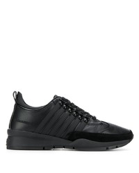 schwarze Leder Sportschuhe von DSQUARED2