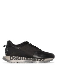 schwarze Leder Sportschuhe von DSQUARED2