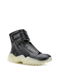 schwarze Leder Sportschuhe von Maison Margiela