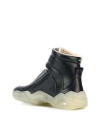 schwarze Leder Sportschuhe von Maison Margiela