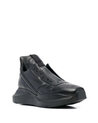 schwarze Leder Sportschuhe von Rick Owens