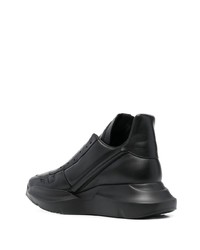 schwarze Leder Sportschuhe von Rick Owens