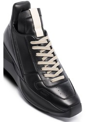 schwarze Leder Sportschuhe von Rick Owens
