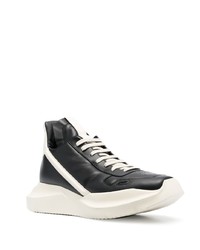 schwarze Leder Sportschuhe von Rick Owens