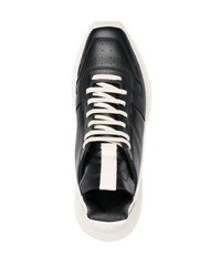 schwarze Leder Sportschuhe von Rick Owens