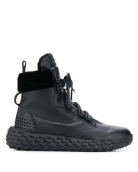 schwarze Leder Sportschuhe von Giuseppe Zanotti