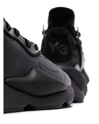 schwarze Leder Sportschuhe von Y-3