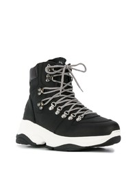 schwarze Leder Sportschuhe von DSQUARED2