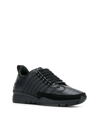 schwarze Leder Sportschuhe von DSQUARED2