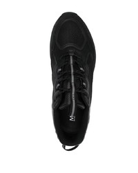 schwarze Leder Sportschuhe von Moncler