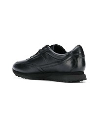 schwarze Leder Sportschuhe von Santoni