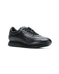 schwarze Leder Sportschuhe von Santoni