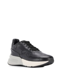 schwarze Leder Sportschuhe von Alexander McQueen