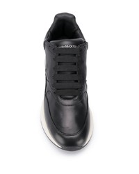 schwarze Leder Sportschuhe von Alexander McQueen