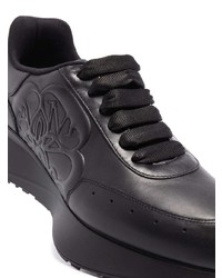 schwarze Leder Sportschuhe von Alexander McQueen