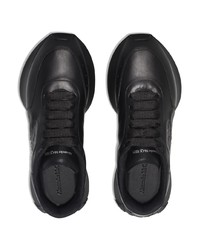 schwarze Leder Sportschuhe von Alexander McQueen