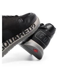 schwarze Leder Sportschuhe von DSQUARED2