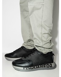 schwarze Leder Sportschuhe von DSQUARED2