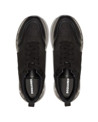 schwarze Leder Sportschuhe von DSQUARED2