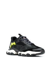 schwarze Leder Sportschuhe von Moncler