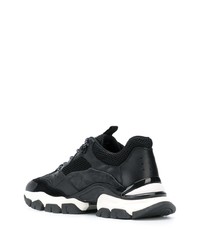 schwarze Leder Sportschuhe von Moncler