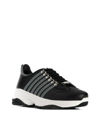 schwarze Leder Sportschuhe von DSQUARED2