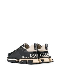 schwarze Leder Sportschuhe von Dolce & Gabbana