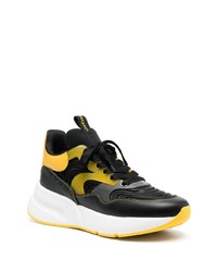 schwarze Leder Sportschuhe von Alexander McQueen