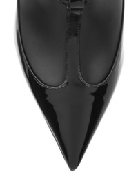 schwarze Leder Stiefeletten mit Ausschnitten von Valentino
