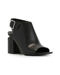 schwarze Leder Stiefeletten mit Ausschnitten von Alexander Wang