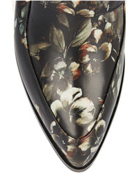 schwarze Leder Stiefeletten mit Blumenmuster von Jason Wu