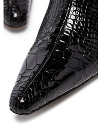 schwarze Leder Stiefeletten mit Schlangenmuster von Kalda