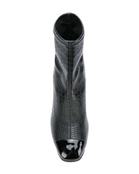 schwarze Leder Stiefeletten mit Schlangenmuster von Giuseppe Zanotti Design