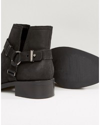 schwarze Leder Stiefeletten von Asos