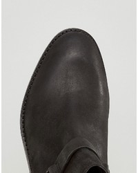 schwarze Leder Stiefeletten von Asos